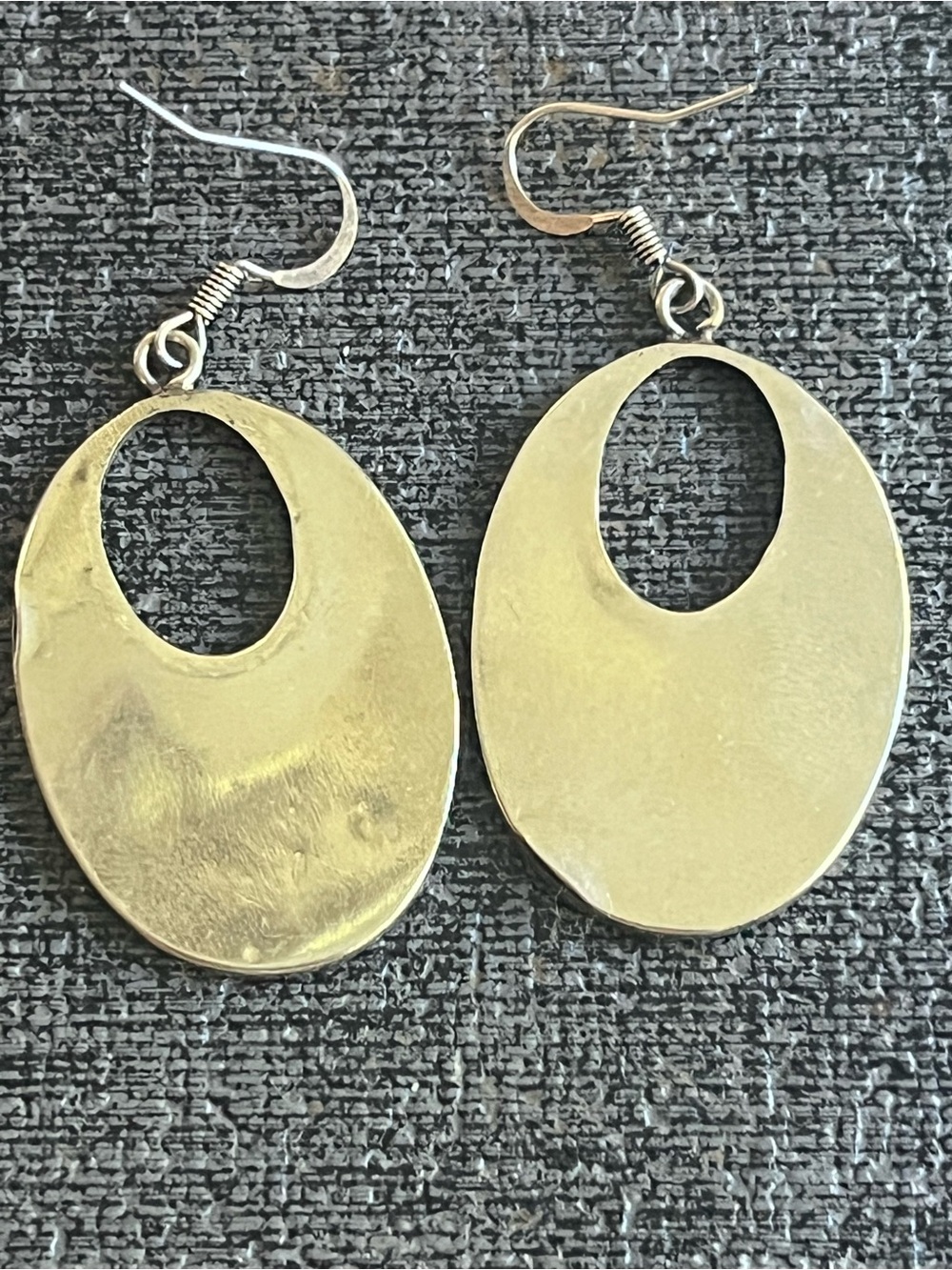 Four pairs of sterling tone inlay earrings - Picture 3 of 5